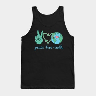 Peace Love Earth Funny Earth Day 2024 Tank Top